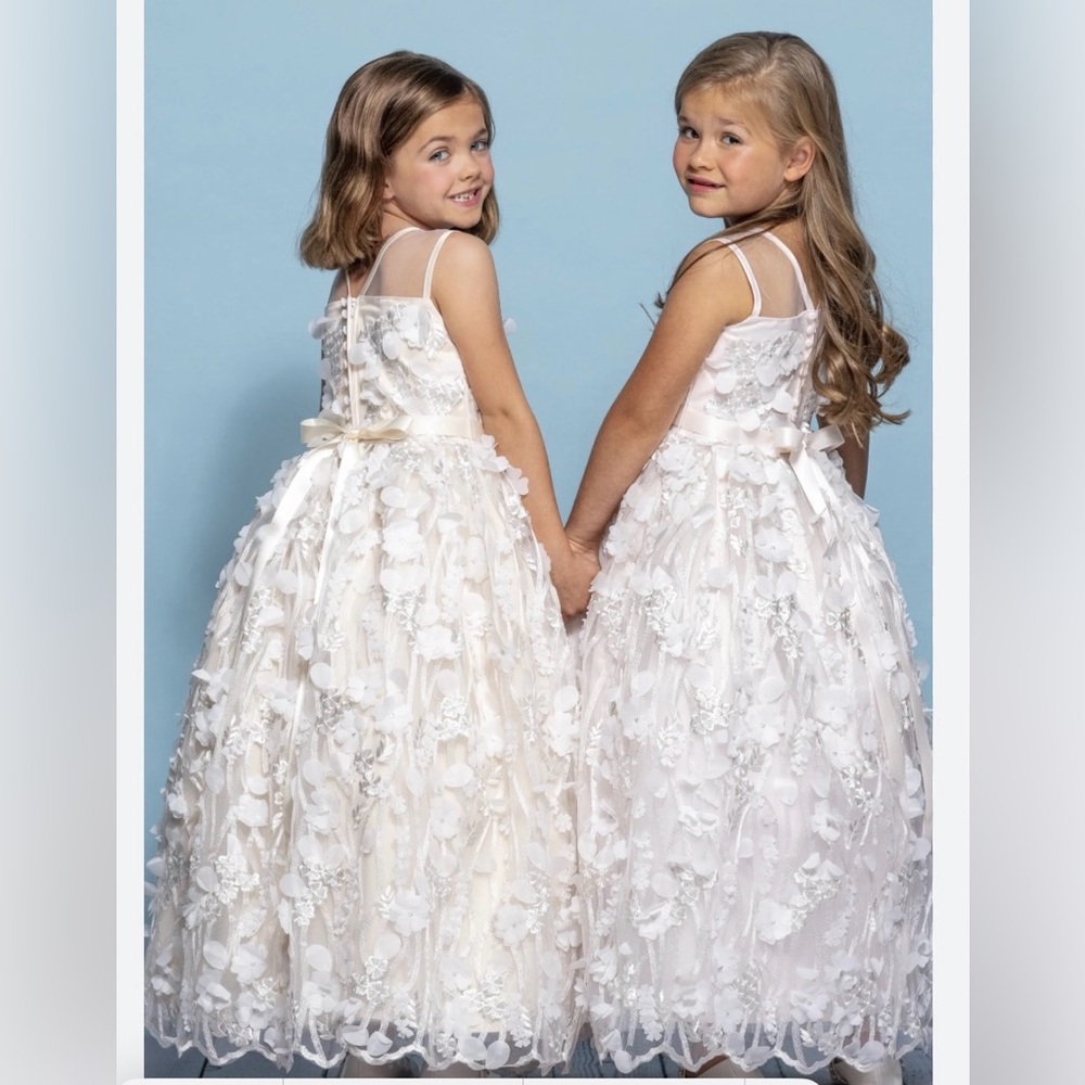 Rosebud tapestry flower girl tulle anthropology dress 6